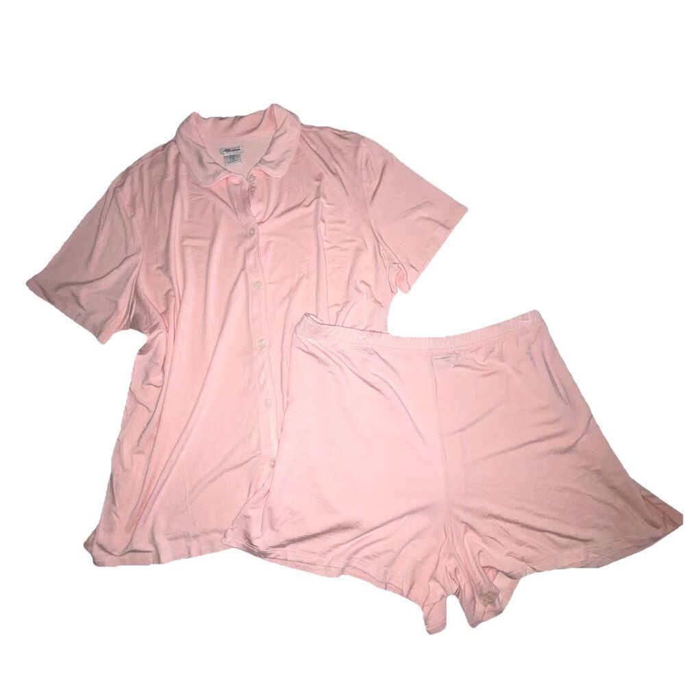 Amazon Essentials Pink Short Sleeve Top & Shorts Pajama Set Women's Size XXL NWT